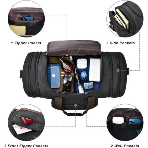 MENS POCKET SQUARE OVERNIGHT BAG